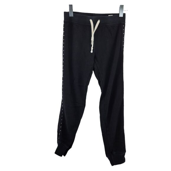 N: Philanthropy Size XS Women's Studded Jogger Pants Black Fleece - Picture 1 of 15